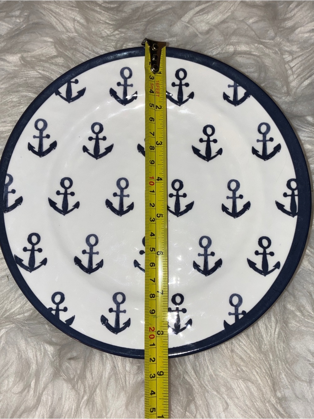 Nautica Set of 8 Melamine Anchor Salad/ Luncheon/Appetizer Plates 8" - Picture 2 of 10